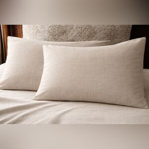 Set of 2 Hearth&Hand Magnolia Long Lumber Pillow Covers 34x20Linen Blend Neutral